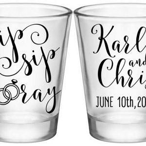 Sip Sip Hooray 1B2 Standard 1.75oz Clear Shot Glasses Personalized Wedding Gifts for Guests