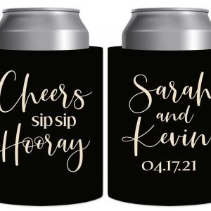 Sip Sip Hooray 2A Thick Foam Can Koozies Personalized Wedding Gifts for Guests