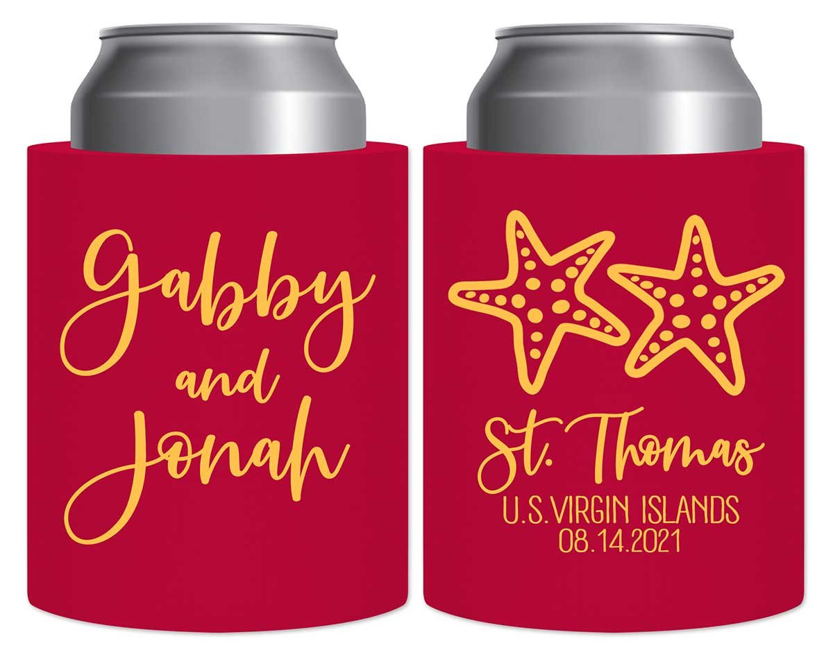 Starfish 3A Thick Foam Can Koozies Beach Wedding Gifts for Guests