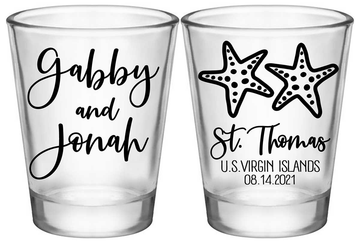 Starfish 3A2 Standard 1.75oz Clear Shot Glasses Beach Wedding Gifts for Guests