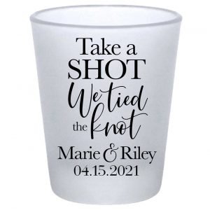 Take A Shot We Tied The Knot 2A Standard 1.75oz Frosted Shot Glasses Rustic Wedding Gifts for Guests