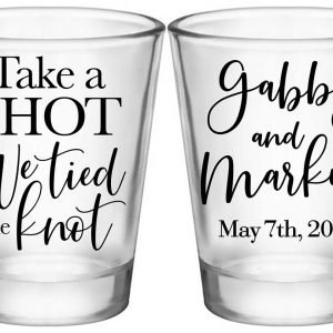 Take A Shot We Tied The Knot 2A2 Standard 1.75oz Clear Shot Glasses Nautical Wedding Gifts for Guests