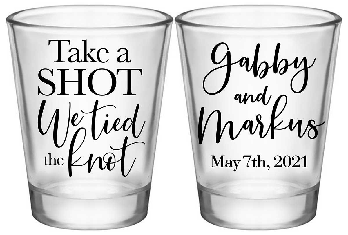 Take A Shot We Tied The Knot 2A2 Standard 1.75oz Clear Shot Glasses Nautical Wedding Gifts for Guests