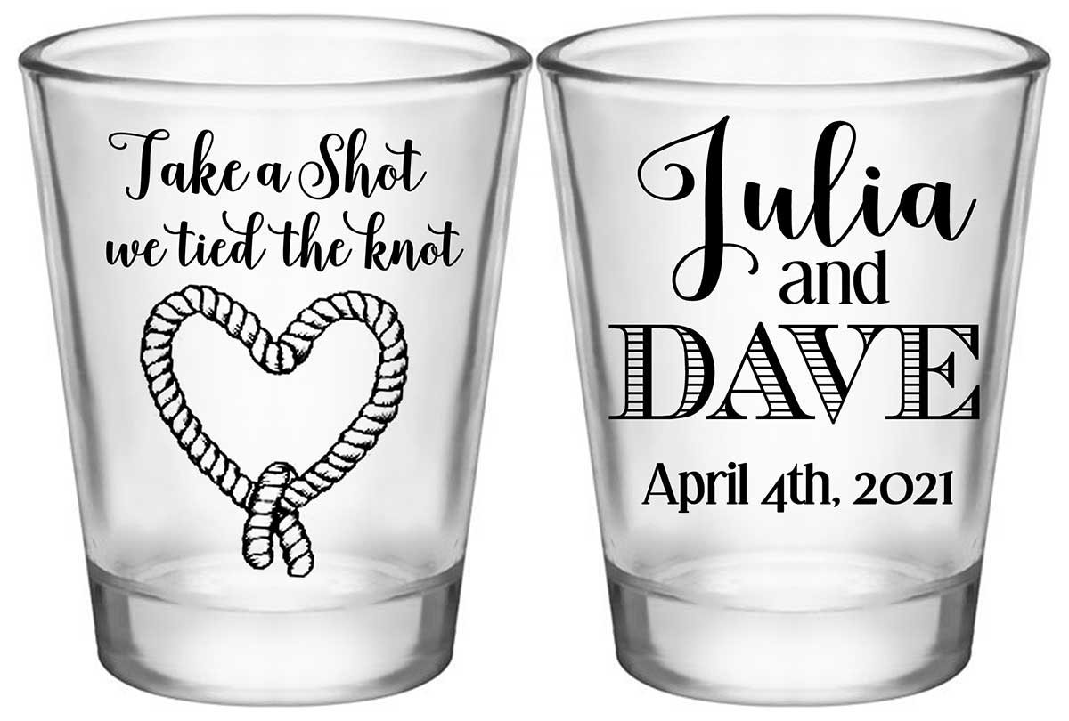 Take A Shot We Tied The Knot 3A2 Standard 1.75oz Clear Shot Glasses Nautical Wedding Gifts for Guests