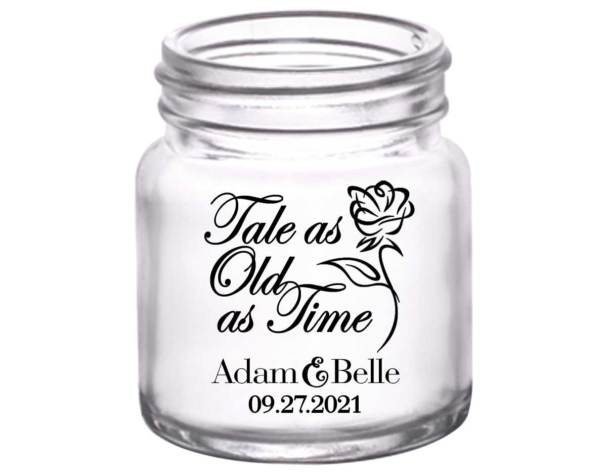 Tale As Old As Time 1A 2oz Mini Mason Shot Glasses Beauty and The Beast Wedding Gifts for Guests