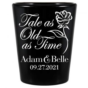 Tale As Old As Time 1A Standard 1.5oz Black Shot Glasses Beauty and The Beast Wedding Gifts for Guests