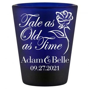 Tale As Old As Time 1A Standard 1.5oz Blue Shot Glasses Beauty and The Beast Wedding Gifts for Guests