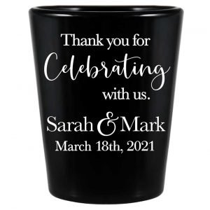 Thank You For Celebrating With Us 1A Standard 1.5oz Black Shot Glasses Thank You Wedding Gifts for Guests