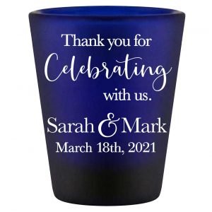 Thank You For Celebrating With Us 1A Standard 1.5oz Blue Shot Glasses Thank You Wedding Gifts for Guests
