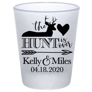 The Hunt Is Over 1A Standard 1.75oz Frosted Shot Glasses Country Wedding Gifts for Guests