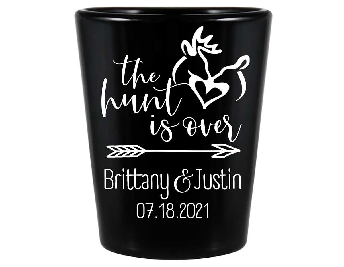 The Hunt Is Over 2A Standard 1.5oz Black Shot Glasses Country Wedding Gifts for Guests