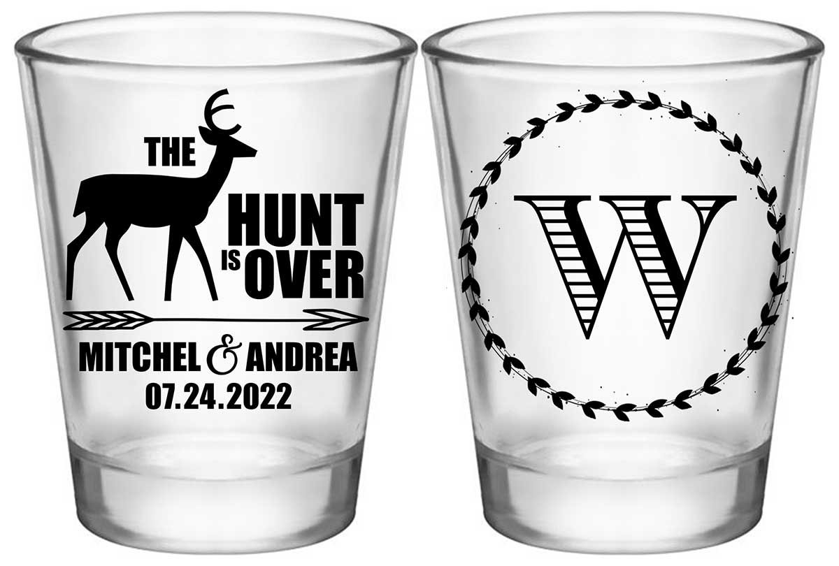 The Hunt Is Over 3A2 Standard 1.75oz Clear Shot Glasses Country Wedding Gifts for Guests