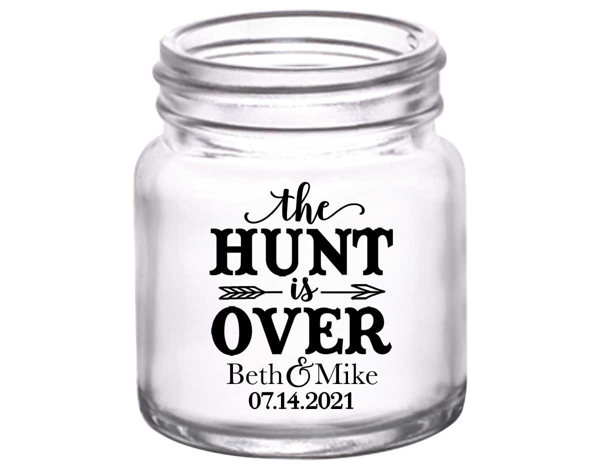 The Hunt Is Over 4A 2oz Mini Mason Shot Glasses Country Wedding Gifts for Guests