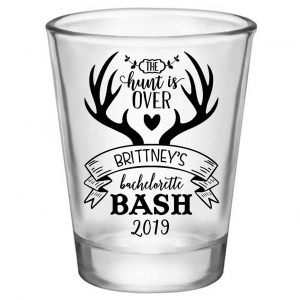 The Hunt Is Over Bachelorette 1A Standard 1.75oz Clear Shot Glasses Country Bachelorette Party Gifts for Guests