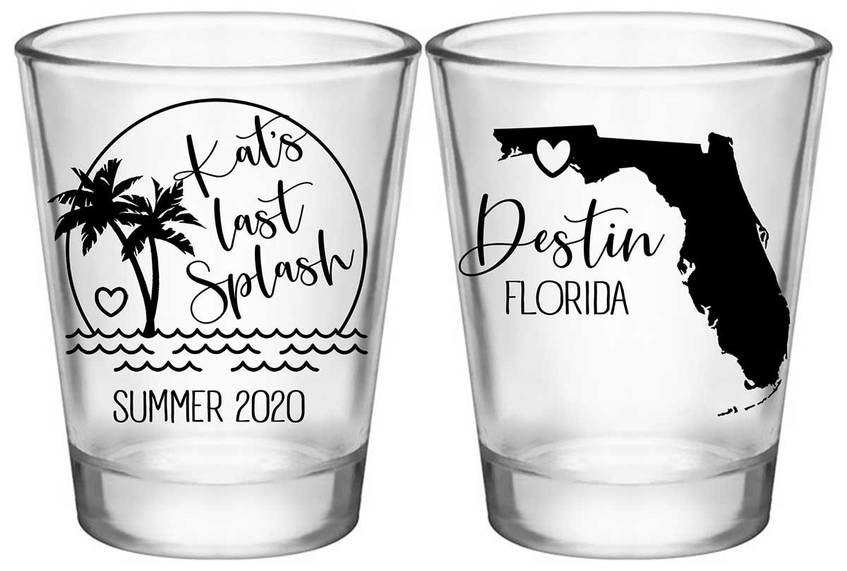 The Last Splash 1A2 Any Map Standard 1.75oz Clear Shot Glasses Beach Bachelorette Party Gifts for Guests