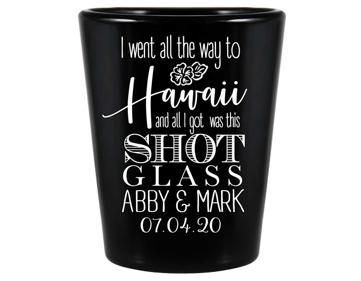 Tropical Floral Love 1A Any Location Standard 1.5oz Black Shot Glasses Beach Wedding Gifts for Guests