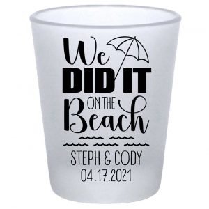 We Did It On The Beach 1A Standard 1.75oz Frosted Shot Glasses Summer Wedding Gifts for Guests