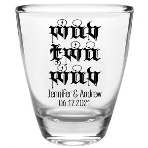 Wuv Twu Wuv 1A Clear 1oz Round Barrel Shot Glasses Princess Bride Wedding Gifts for Guests